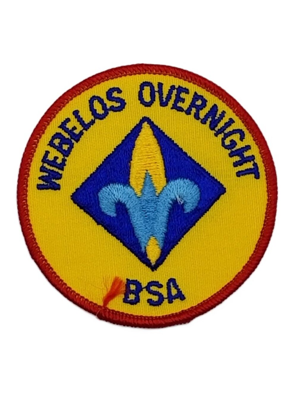 Vintage Webelos Overnight Patch BSA Cub Scout Yellow Red NOS